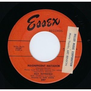 Billy Butterfield 45 Magnificent Matador / Sugar Blues Mambo on Essex VG Theme